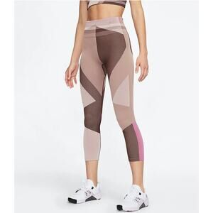 NIKE Pink Sculpt Icon Clash High Rise Seamless Training Tights Leggings Size M